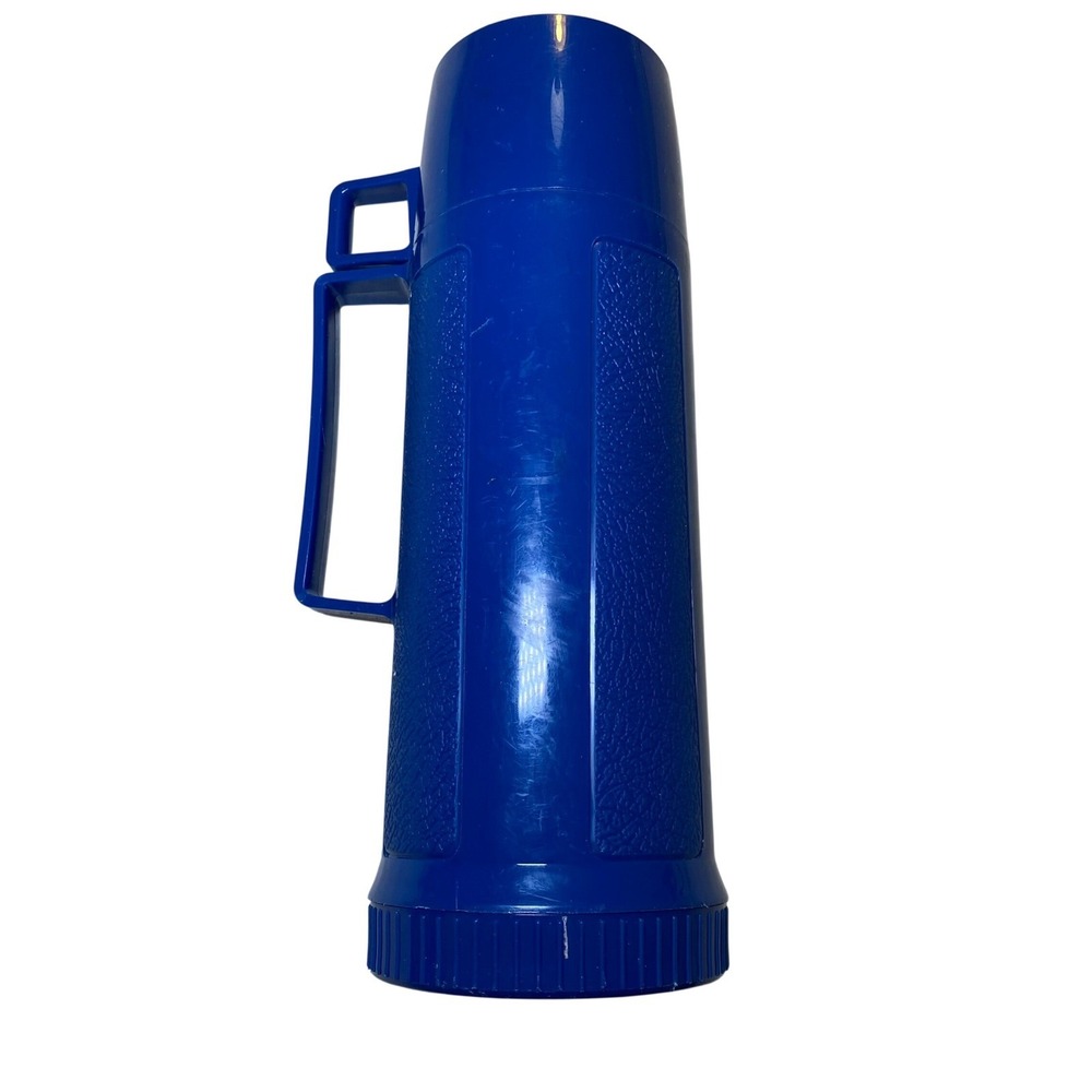 Vintage Thermos Blue Vacuum Bottle Norwich Conn USA Model 22F 1 Quart